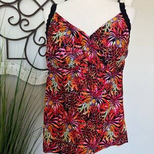 MAZU SWIM Size 22W Colorful Tankini Swimsuit Top